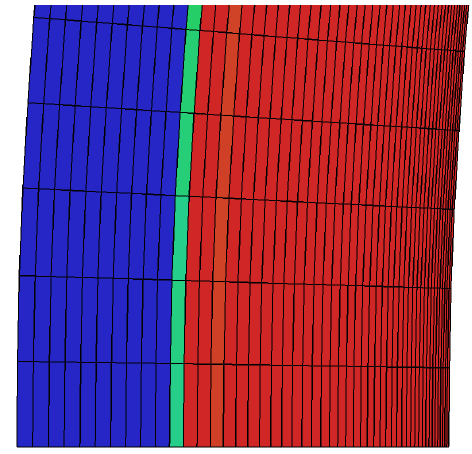 Figure 2: Shock resolution and surface representation with a strand mesh.